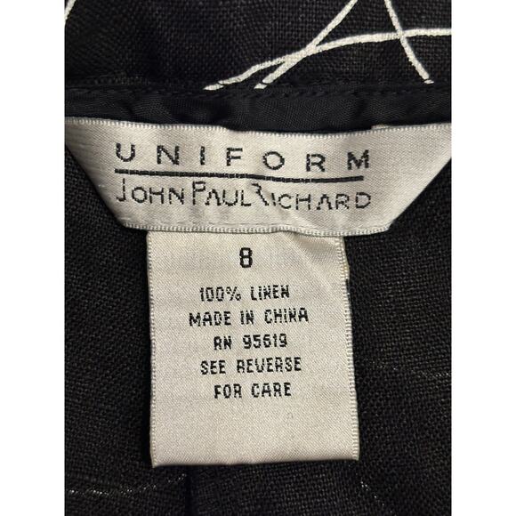 Vtg Uniform John Paul Richard Women's 8 Linen Black White Pants Dressy Casual - Picture 3 of 8